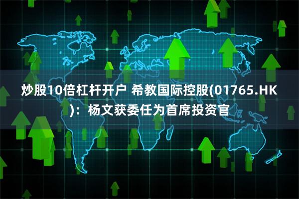 炒股10倍杠杆开户 希教国际控股(01765.HK)：杨文获委任为首席投资官
